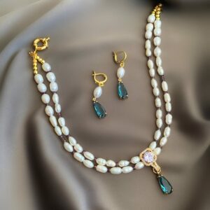 «ALEXANDRA» Semi-Fine Luxury Pearl Necklace With Beautiful Pendant & Earrings Jewellery Set - Image 7