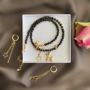 «POODLE» Semi-Fine Necklace With Trendy Pendand & Earrings Jewellery Set  - Image 2