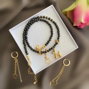 «POODLE» Semi-Fine Necklace With Trendy Pendand & Earrings Jewellery Set  - Image 3