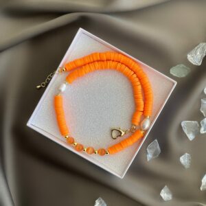 «MOOD COLOR-ORANGE!» Trendy Resin Necklace-Choker ⠀ - Image 5