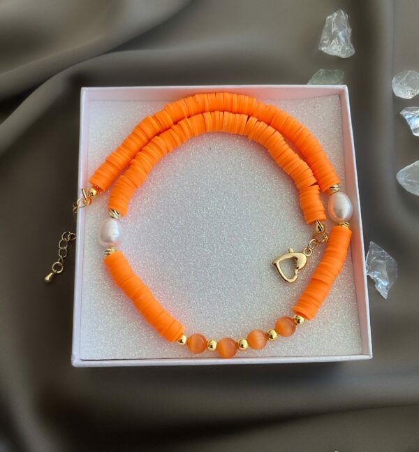 «MOOD COLOR-ORANGE!» Trendy Resin Necklace-Choker ⠀