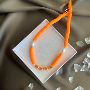 «MOOD COLOR-ORANGE!» Trendy Resin Necklace-Choker ⠀ - Image 7