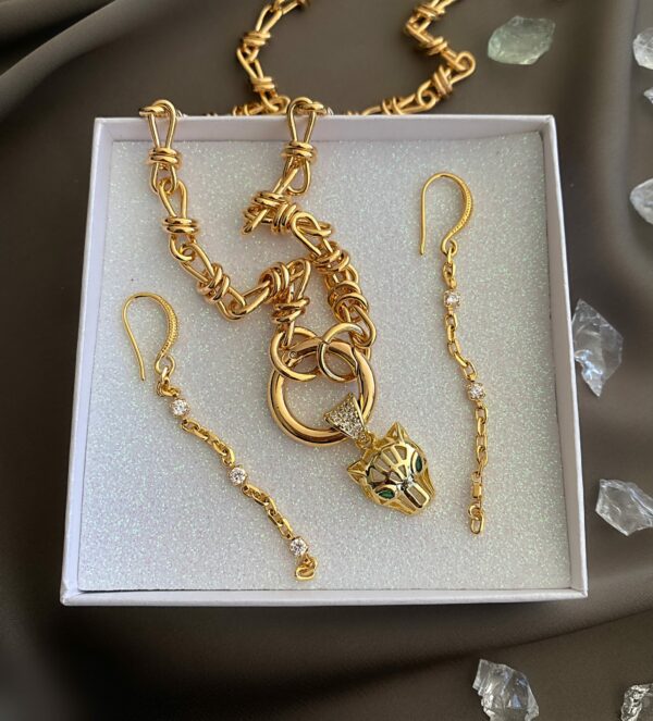 «BAGIRKA» Semi-Fine Trendy Chain Necklace & Earrings Jewellery Set