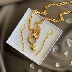 «BAGIRKA» Semi-Fine Trendy Chain Necklace & Earrings Jewellery Set - Image 5