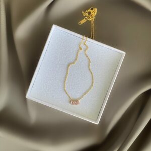 «DIANA» Waterproof Necklace For Women / Gold With Pink Cubic Zirconia  - Image 2