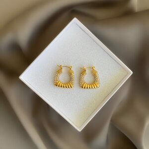 «PAULA» Waterproof Earrings For Women / Gold Color  - Image 3