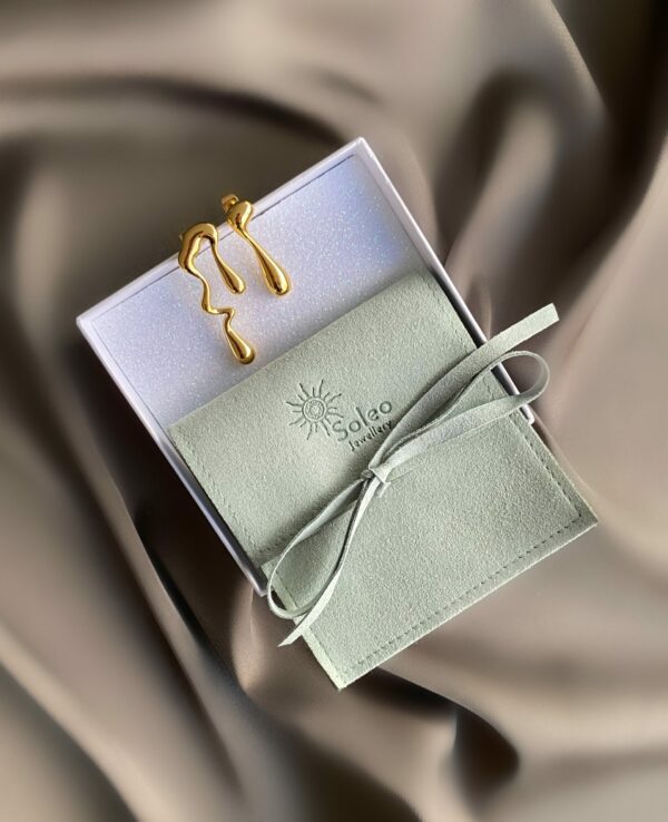 «SUZANA» Waterproof Asymmetrical Earrings For Women / Gold Color