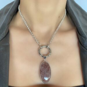 «DONA» Semi-Fine Chain Necklace & Natural Suntone Pendant - Image 2