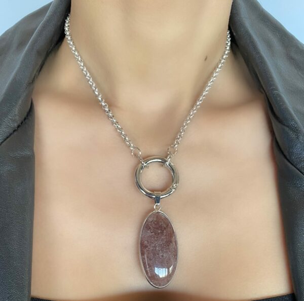 «DONA» Semi-Fine Chain Necklace & Natural Suntone Pendant