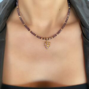 «DEMETRA» Semi-Fine Chain And Pearl Necklace & Crystal Earrings - Image 4