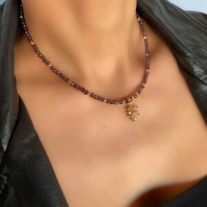 «DEMETRA» Semi-Fine Chain And Pearl Necklace & Crystal Earrings - Image 5