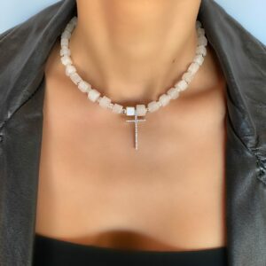 «ANGELON» Semi-Fine Natural Agate Stone Necklace - Image 2