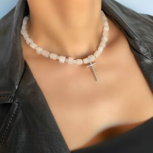 «ANGELON» Semi-Fine Natural Agate Stone Necklace - Image 3