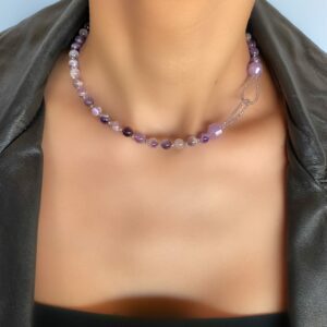 «VIOLETTA» Semi-Fine Natural Amethyst Stone Luxury Necklace - Image 2