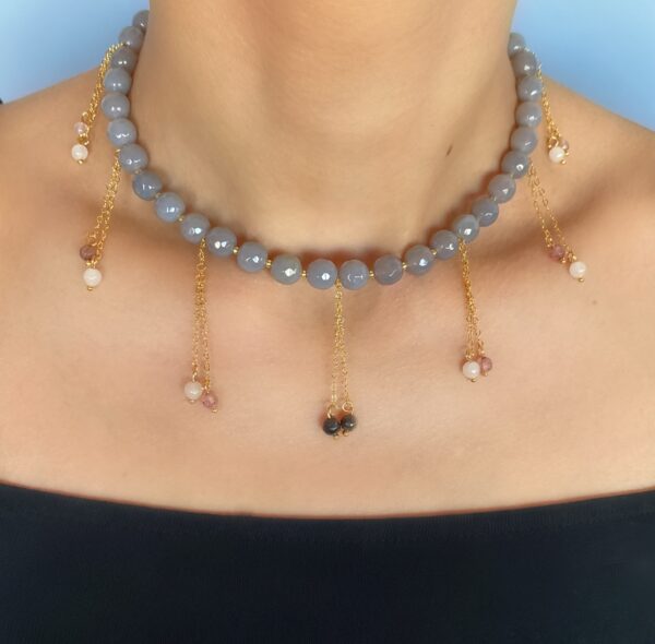 «MEDUZA» Semi-Fine Natural Agate Stone Luxury Necklace