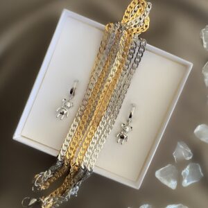 «RIHANNA» Semi-Fine Trendy Chain Necklace & Earrings Jewellery Set - Image 7