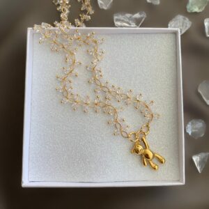 «FANTASTIC TEDDY» Semi-Fine Trendy Chain & Crystal Necklace - Image 2