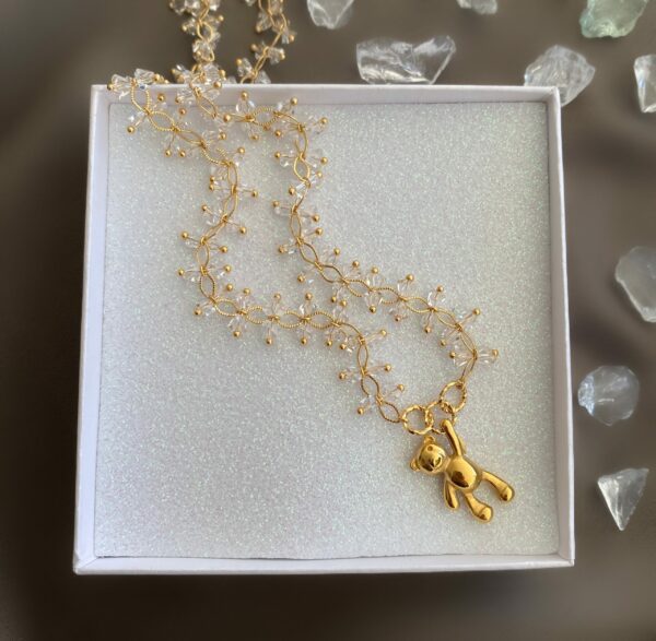 «FANTASTIC TEDDY» Semi-Fine Trendy Chain & Crystal Necklace