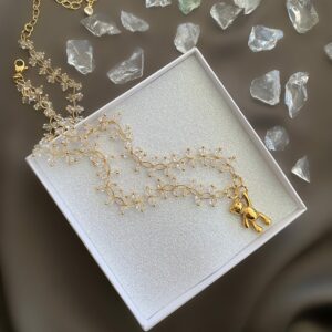 «FANTASTIC TEDDY» Semi-Fine Trendy Chain & Crystal Necklace - Image 3