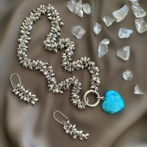«IOLANTA» Semi-Fine Natural Quarts Stone Luxury Necklace & Earrings Jewellery Set - Image 3