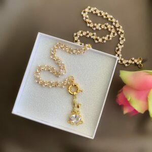 «PRETTY BUNNY» Semi-Fine Trendy Chain & Crystal Necklace - Image 2