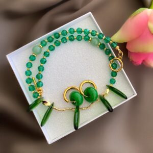 «ANGELINA» Semi-Fine Necklace & Earrings Jewellery Set - Image 4