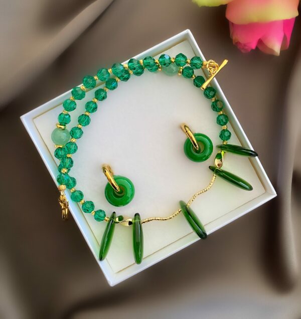 «ANGELINA» Semi-Fine Necklace & Earrings Jewellery Set