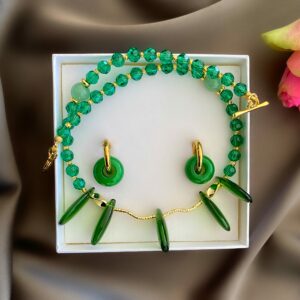 «ANGELINA» Semi-Fine Necklace & Earrings Jewellery Set - Image 6
