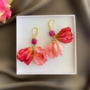 «PETITE FLORAL» Semi-Fine Luxury Earrings With Natural Stone - Image 4