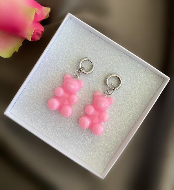«GUMMY BEARS» Large Trendy Earrings With - Congo Lock - Pink