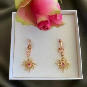 «CASSIOPEIA» Semi-Fine Trendy Earrings-Congo Lock, Rose Gold Color - Image 2