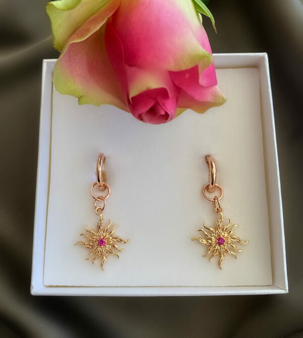 «CASSIOPEIA» Semi-Fine Trendy Earrings-Congo Lock, Rose Gold Color