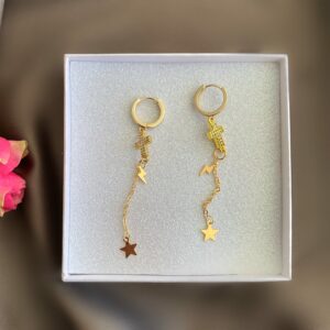 «CROSSES» Trendy Asymmetrical Drop Earrings - Congo Lock - Image 3