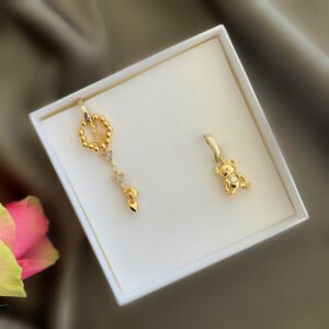 «CUTTIE BEAR» Semi-Fine Luxury Earrings-Congo Lock - Image 2