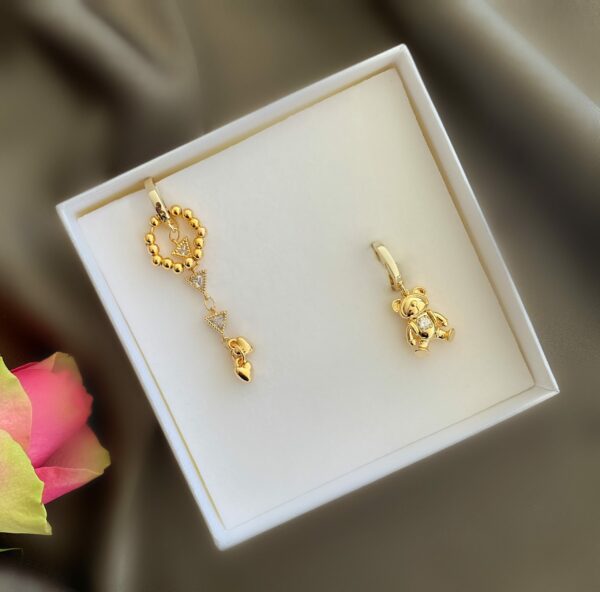 «CUTTIE BEAR» Semi-Fine Luxury Earrings-Congo Lock