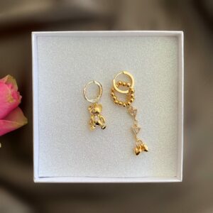 «CUTTIE BEAR» Semi-Fine Luxury Earrings-Congo Lock - Image 3