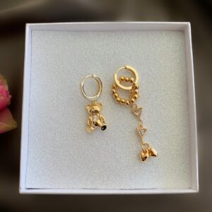 «CUTTIE BEAR» Semi-Fine Luxury Earrings-Congo Lock - Image 4