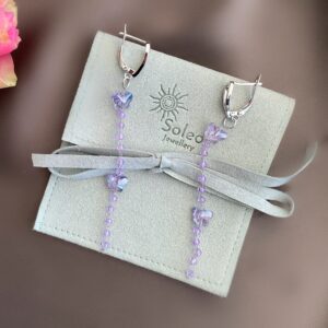 «BUTTERFLY» Semi-Fine Trendy Drop Earrings - English Lock - Image 2