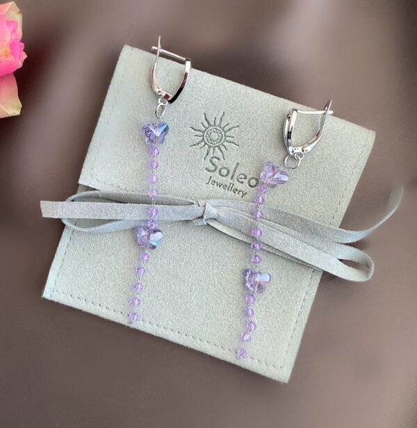 «BUTTERFLY» Semi-Fine Trendy Drop Earrings - English Lock