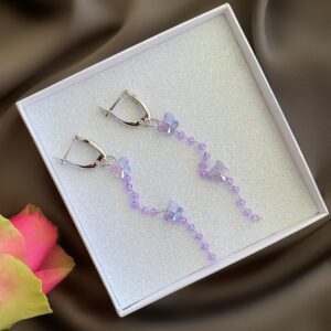 «BUTTERFLY» Semi-Fine Trendy Drop Earrings - English Lock - Image 3