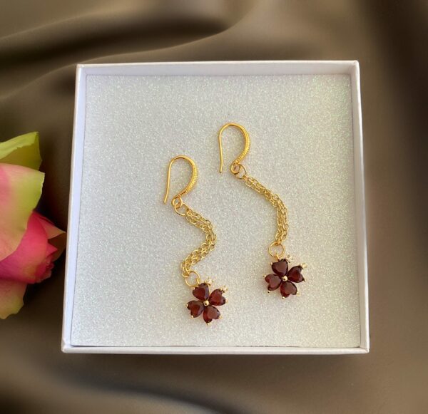 «CLOVER» Semi-Fine Cubic Zirconia Crystals Trendy Drop Earrings