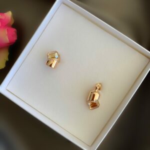 «BOTTLE» Semi-Fine Luxury Asymmetrical Swarowski Crystals Earrings - Image 3