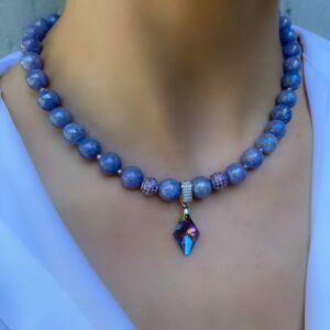 «AURORA» Natural Stone Semi-Fine Necklace & Earrings Luxury Jewellery Set⠀ - Image 3