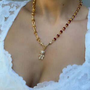 «YOGI BEAR» Beautiful Chain and Crystals Necklace With Cute Teddy Pendant - Image 6