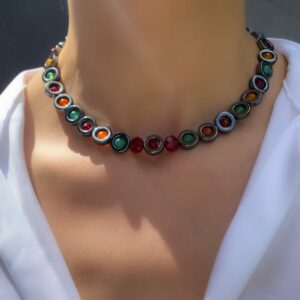 «DISCO» Semi-Fine Necklace Choker With Natural Stones - Image 5