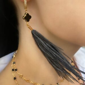 «ANGELICO» Semi-Fine Beautiful Feather Earrings White ⠀ - Image 6