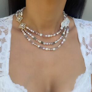 «PRINCESS GRACE» Semi-Fine Pearl And Stone Necklace - Transformer With Earrings Jewellery Set⠀ - Image 6