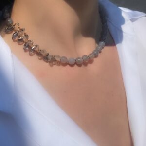 «SMOKEY» Semi-Fine Luxury Natural Stone And Crystals Necklace - Image 7