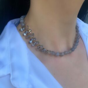 «SMOKEY» Semi-Fine Luxury Natural Stone And Crystals Necklace - Image 8