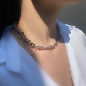 «SMOKEY» Semi-Fine Luxury Natural Stone And Crystals Necklace - Image 10